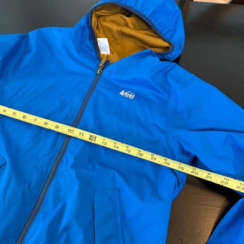 teen / young adult Blue rain Jacket with‎ Hood size 18 XL